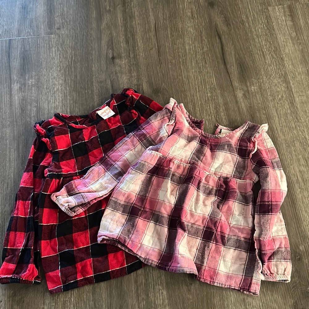 Girls flannel long sleeve shirts bundle